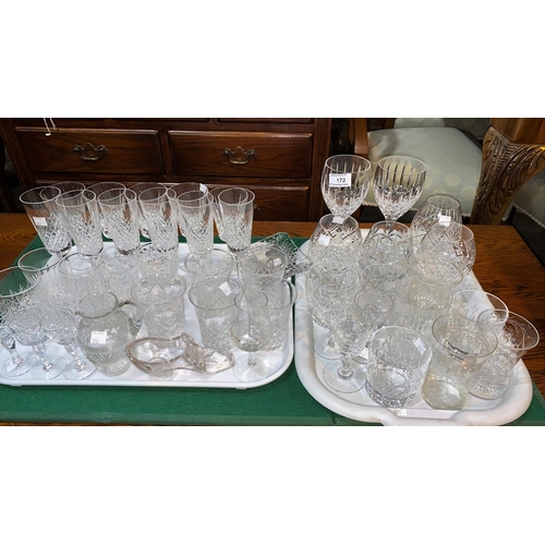 172 - A large selection of cut drinking glasses and glassware