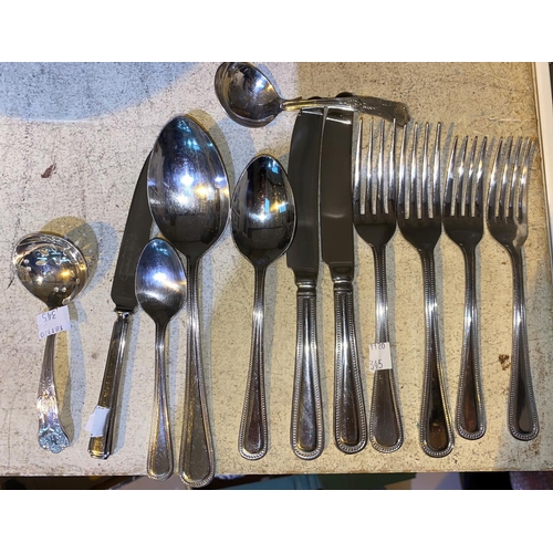 345 - A selection of cutlery and silver plate