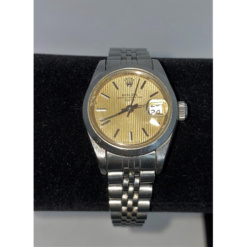 435 - A lady's stainless steel Rolex Oyster precision date wristwatch with original box, paperwork and out... 