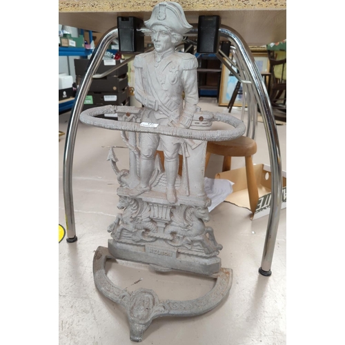 137 - A Victorian style cast metal 'Nelson' stick stand