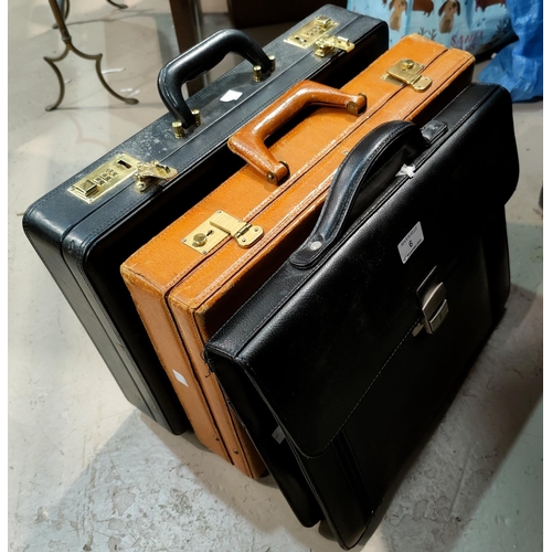6 - Two leather attache cases; etc.