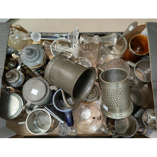 70 - A collection of tankards; steins; etc.