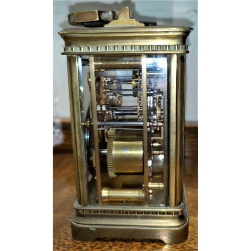 100 - A brass carriage clock