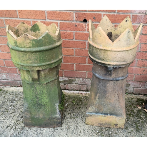 29 - Two crown top chimney pots
