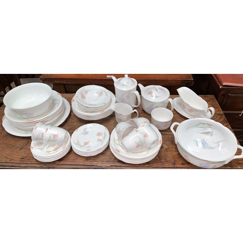 186 - An extensive six setting Royal Albert 'Horizons Fantasia' dinner tea and coffee service including, t... 