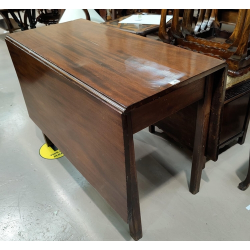 496 - A 19th century mahogany dining table with drop leaf square end, 140 cm