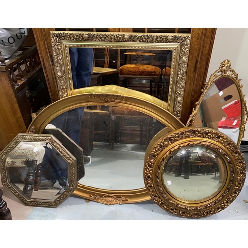529 - Five various gilt framed mirrors