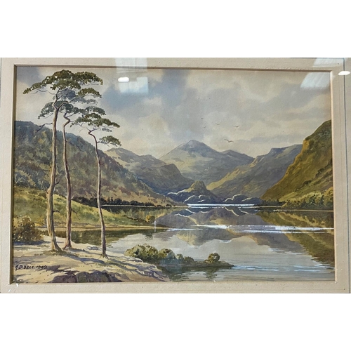 430 - A D Bell:  Derwent Water and Ullswater, pair of watercolours, signed and dated 1949, 24 x 36 cm, fra... 