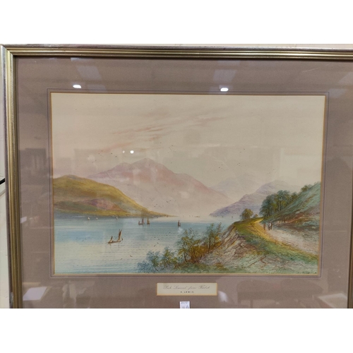 55a - A Lewis:  Loch Lomond from Tarbet, watercolour, signed indistinctly, 33 x 52 cm, framed and glazed
