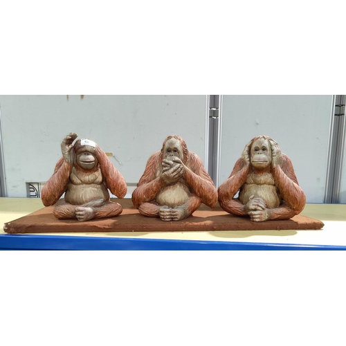 60 - 'The Three Wise Monkeys' resin figures