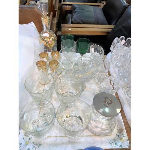 208 - A selection of coloured and decorative glassware