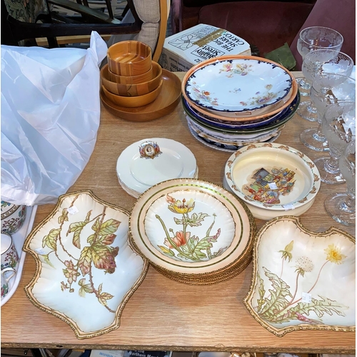 211 - A Royal Doulton pair of Art Nouveau plates; a Victorian part dessert service; decorative plates; dis... 