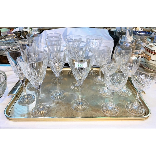 232 - A selection of cut drinking glasses