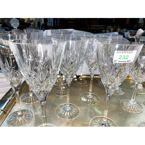 232 - A selection of cut drinking glasses