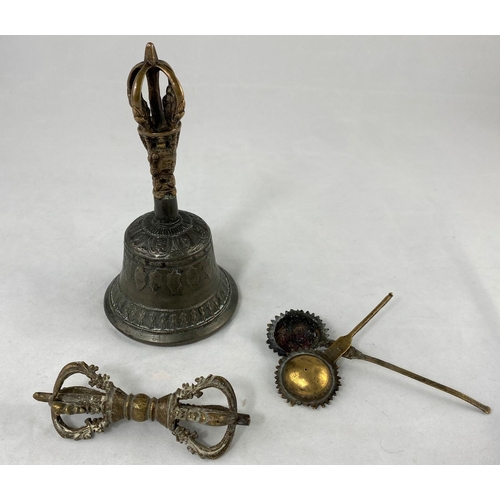 166a - A Tibetan Vajra bell and 2 similar items