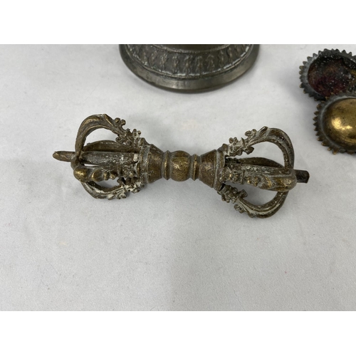 166a - A Tibetan Vajra bell and 2 similar items