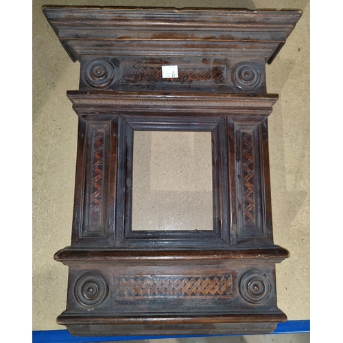 77a - An 18th / 19th century 'Tabernacle' style rectangular picture / mirror frame with inlaid panels, hei... 