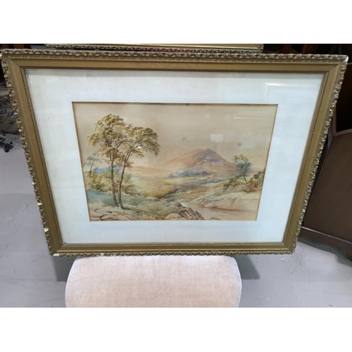 401 - J. Hickin: pair of water colours, landscape settings, framed and glazed