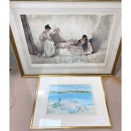 421a - Sir William Russell Flint:  Spanish lady reclining, limited edition print, 41 x 58 cm, framed and gl... 