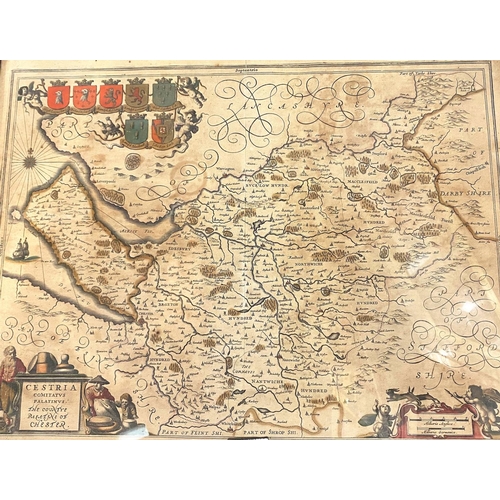 443 - A hand coloured antique map 