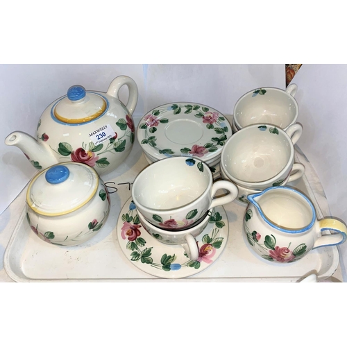 230 - A Royal Standard harlequin tea service decorated with roses; a Laura Ashley hand painted tea service