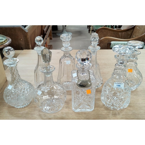 196 - A selection of decanters