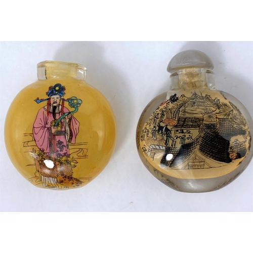 134A - Two Chinese reverse painted snuff bottles