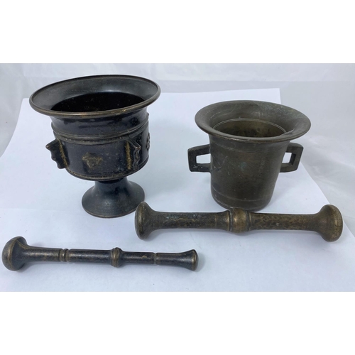 158 - Two oriental pestle and mortars