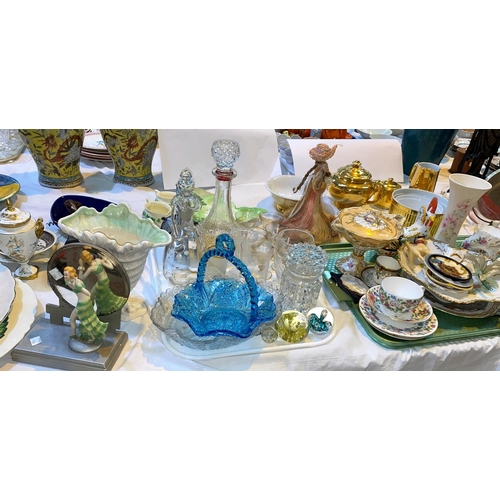 244 - A Maling bowl; decorative china and glassware