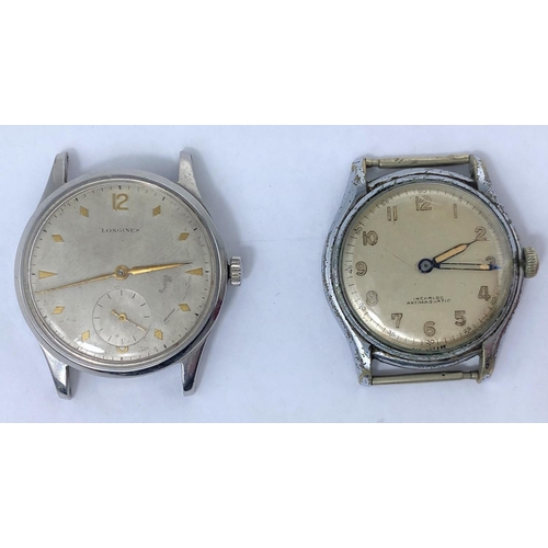 250 - A 1960/70's Longines hand wound wristwatch in polished stainless steel case, seconds complication di... 