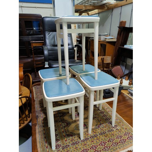 658 - A set of five vintage painted stools