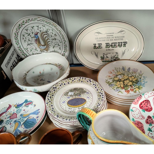 10 - Six French collectors plates; other collectors plates; mugs; etc.