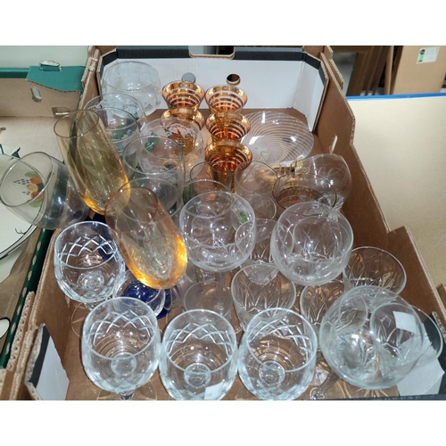19 - A selection of dinner and teaware; drinking glasses; etc.