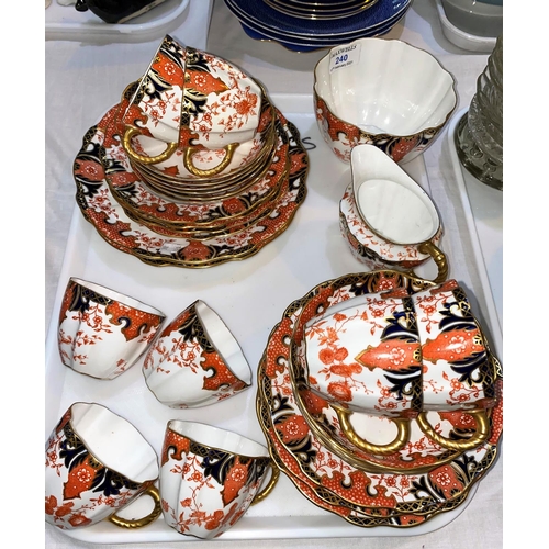 240 - A Royal Crown Derby Japan pattern tea set, 30 pieces approx