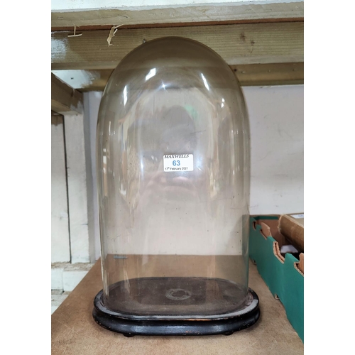63 - A Victorian glass dome, 38 x 21 cm