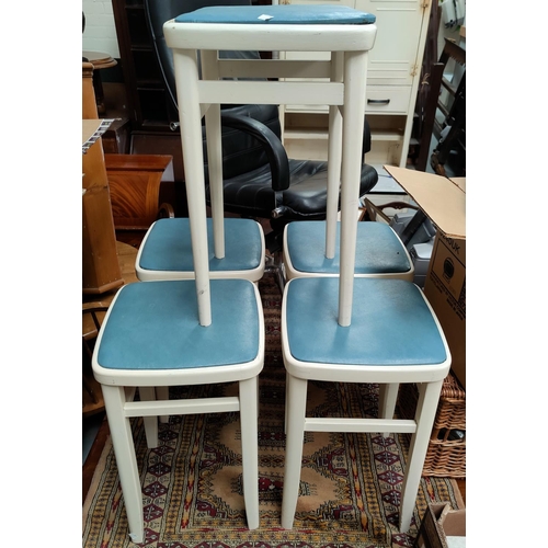 658 - A set of five vintage painted stools