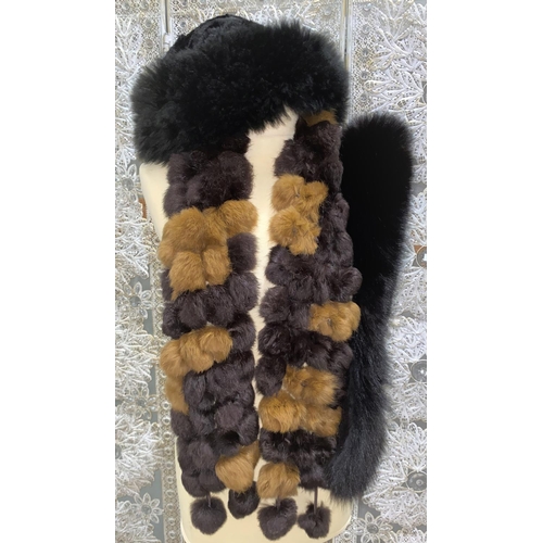 238 - A selection of various fur trims, headbands and hats, assorted colours