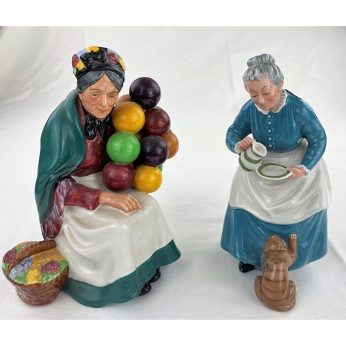 81 - 3 Royal Doulton figures - Balloon Seller HN1315; Biddy Penny-farthing HN1843; The Favourite HN2249