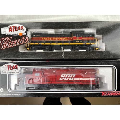 656 - ATLAS: 4 HO model locomotives: ALCO RS-1 Vermont, GP39-2 Ph2 Soo Line, GP-38 High Nose N&S and RS-1 ... 