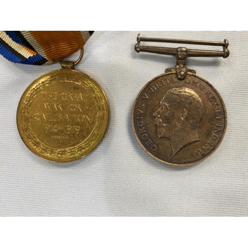 351B - A World War I pair of medals awarded to DVR J.E.Srigley ASC