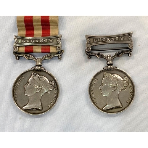 376A - INDIAN MUTINY: A pair of Indian Mutiny medals to Brothers Thomas and Robert Burns, 1st Battalion 20t... 