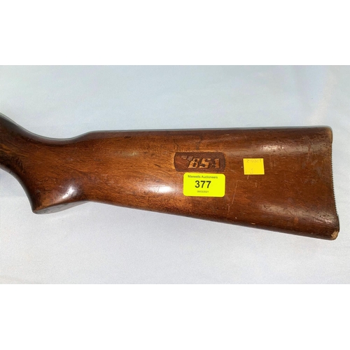 377 - A BSA air rifle with wooden stock numbered B50626 to barrel (crack to underside of stock)
