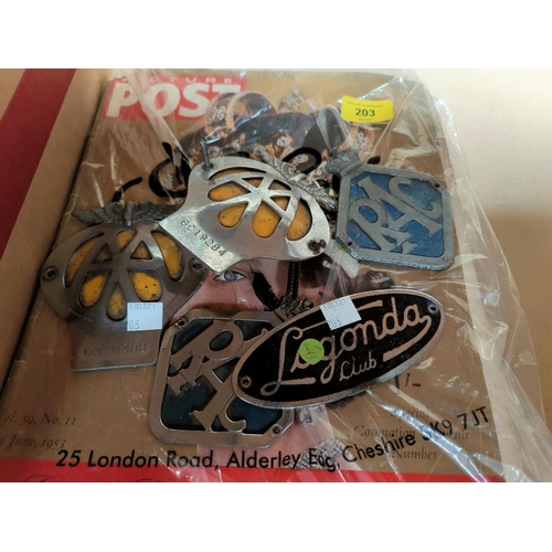 203 - 2 vintage AA & RAC badges; 