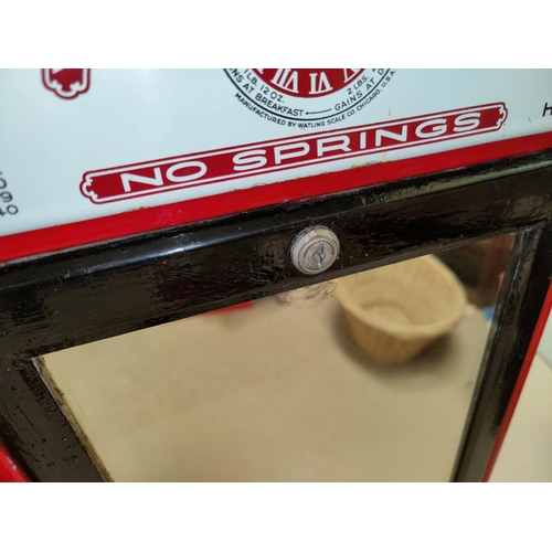 217 - A large vintage Our Weight and Fortune Set of Scales by Watling Scale Co Chigcago, no key, height 12... 