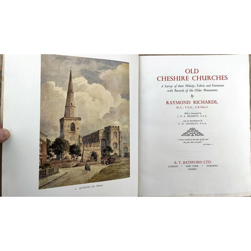 284 - RICHARDS (Raymond) - Old Cheshire Churches, large paper copy in full calf with illustrated dedicatio... 