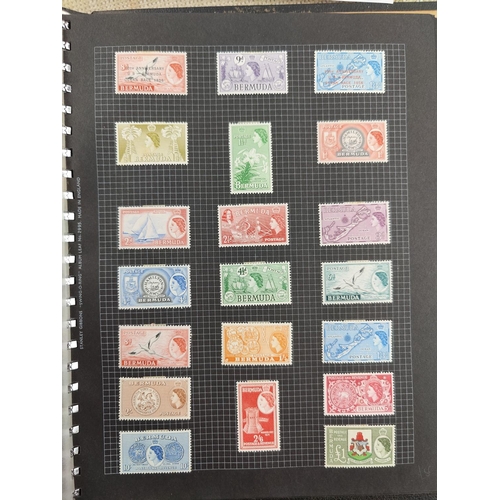 721 - BERMUDA - QEII definitives to £1; a collection of other Commonwealth mint stamps mounted in album