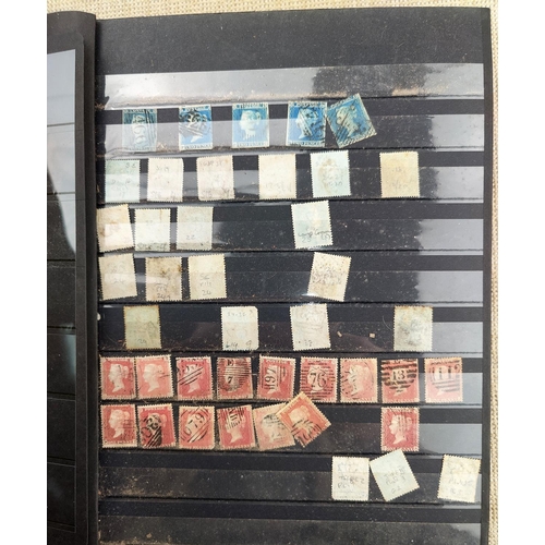 732 - GB - A Penny Black on piece, another 7 2d blue imperf and a collection of GB stamps in stockbook
