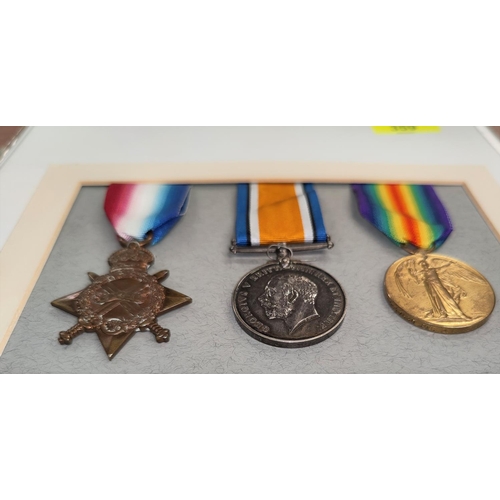 359 - 17630 Private J.E. Blears, Lancashire Fusiliers and Royal Defence Corps 1914-15 star trio, copy pape... 