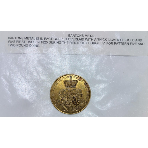 365 - GEORGE IV CORONATION 1821, a uniface gilt metal circulation Token or Ticket of Admission, No 146, 54... 