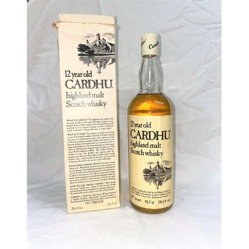 527 - An originally boxed bottle of 12 year old 'Cardhu' Highland Malt whisky (box a.f.)